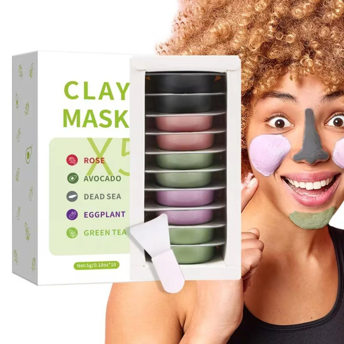 1-1200x1200 Clay Facial Mask 10 in One Pack - Image 1