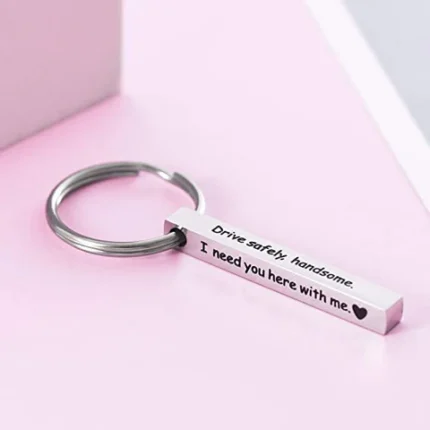Personalized 4 Side Bar Keychain